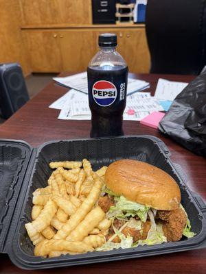 What a perfect match with a clucker sandwich a Pepsi zero
