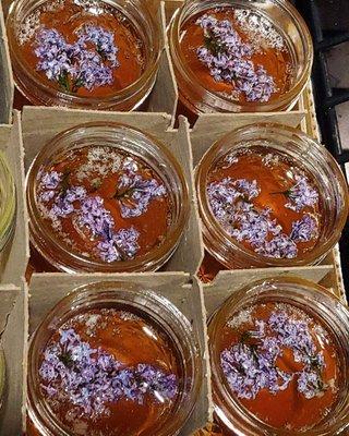 The jelly that got it all started, lilac. All flavors are subject to seasonal availability