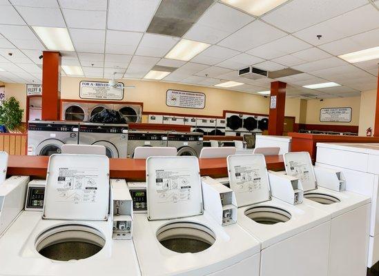 A variety of both top loader and front loader machines.