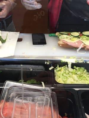 Don't text and sandwich bro. That happened.