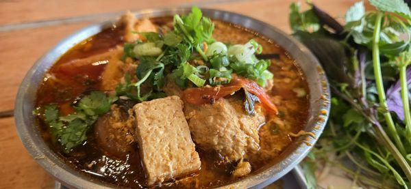 Their special for the weekend of May 2-4th: Bun Rieu (crab meat noodles soup)