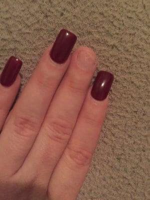 NO STARS I got my nails done SATURDAY , acrylic with a gel color on top (35 dollars) and one already BROKE off ! New nail salon for now.