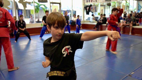 Punching practice from black belt student.