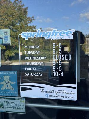 Hours posted on the door, yet it's locked and closed on Thursday