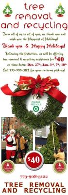 IVY'S CHRISTMAS TREES - 1013 W. Roscoe ( Roscoe at Sheffield ) - Call 773-908-3122 for FREE DELIVERY!