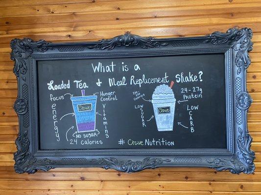 Another cute sign that explains what is in their drinks.