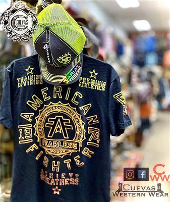Best brands in clothing, american figther, ariat, hooey, etc.