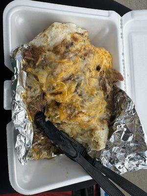 Pork and green chili burrito