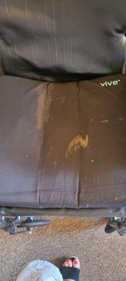 Shit stains on the wheelchair