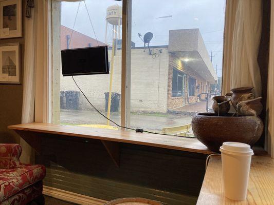 A serene place to sit and enjoy a coffee.