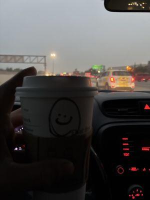 Carmel Caramel Macchiato w/ almond milk.