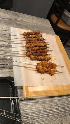 Lamb and chicken cartilage skewers
