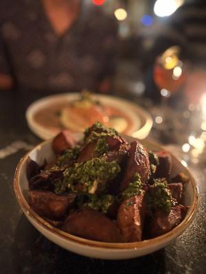 Roasted potatoes and artichokes are to die for !!!! Must try!