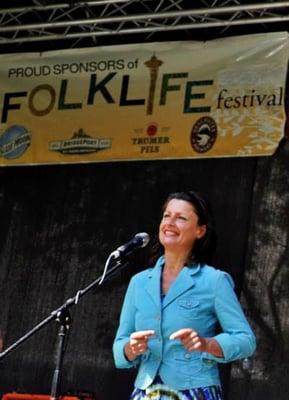 singing with my band Sweet Home at Folk Life Seattle!