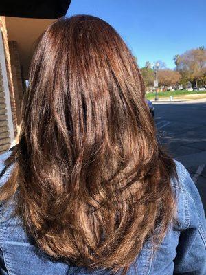 Long layering & color by Emily Come see her at Whittier!