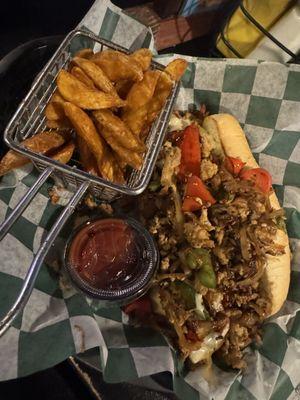 Chicken O'Philly Chicken with extra cheese, extra onions, peppers, and jalapeños