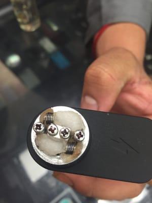 Hey every. This right here first time having them do a build on a MUTATION V4. Just take a look. Used. 22g wire sitting at .35ohms.