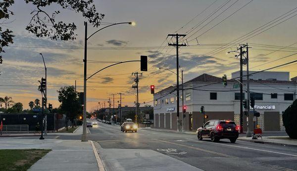 LBS Financial Credit Union during golden hour