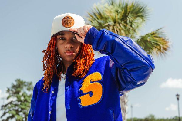 Varsity jacket and laser engraved hat