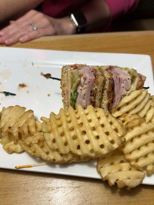 Half of the clubhouse sand which and Fitz's fries