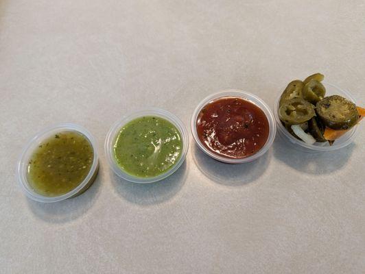 Several of the salsas