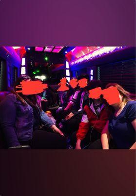 My sister's birthday in party bus