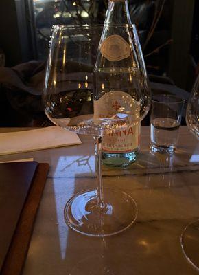 red wine Glassine glass