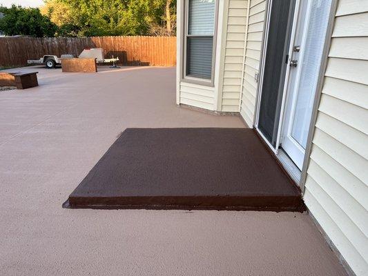 Here's a Close up picture of the walkout Patio.