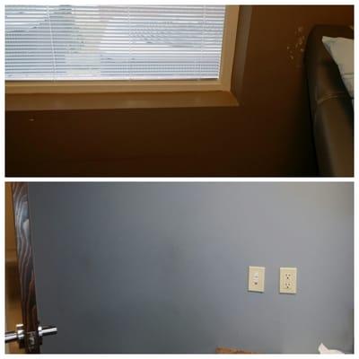 Dirty, chipped up walls.