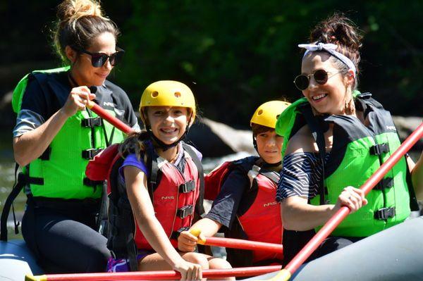 Family fun white water rafting trip
