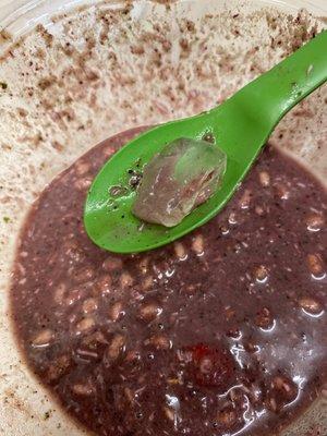 Why would an ice cube this big be in my açaí bowl?