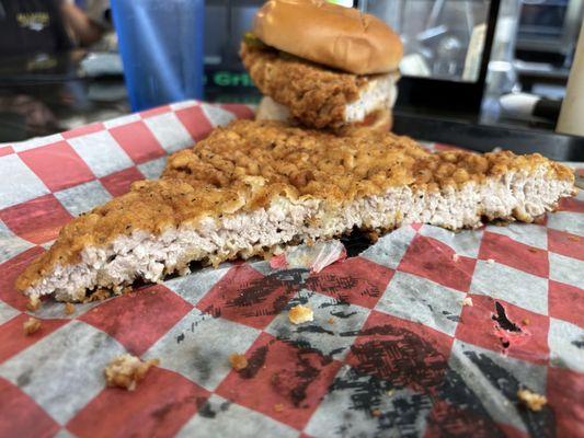 Big, thick, juicy, and crunchy the tenderloin was absolutely delicious