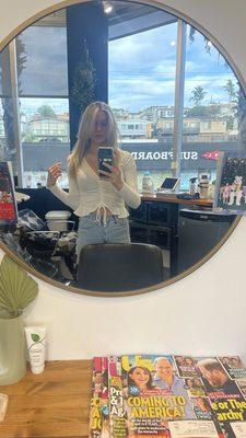 Great curtain-ish bangs. Fall always calls for longer face framed bangs!