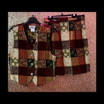 Vintage wool skirt set!