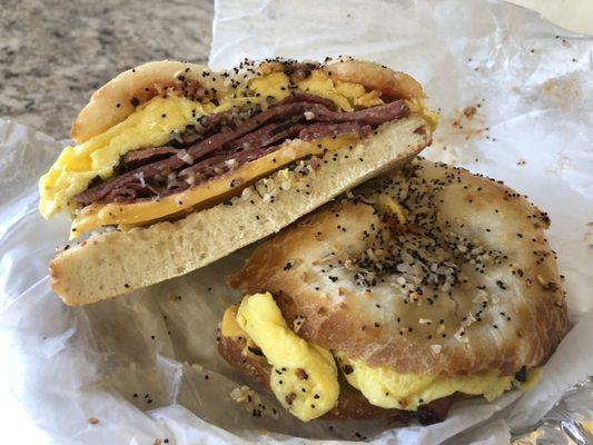 Pastrami egg n cheese on a bialy. SPK.
