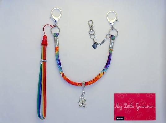 The Marley, silky Rosta colored fabric, LOVE charm, Rosta colored bracelet, made with love charm