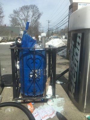 Every single trash can is packed and spilling out onto the ground. Horrible!
