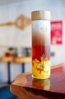 Roasted oolong creama w/ egg pudding