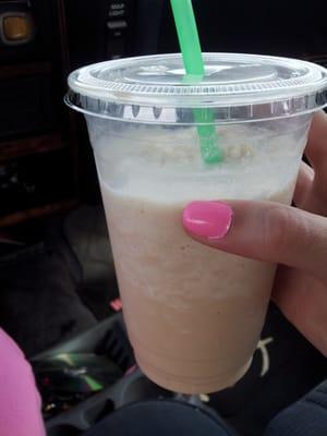 Toasted coconut white chocolate mocha blended.