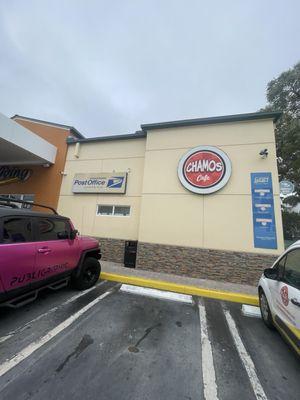 Post office is INSIDE the Mobil gas station.