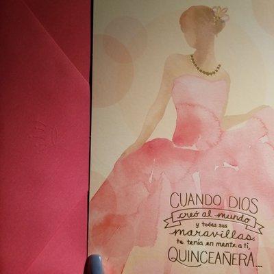 Quinceanera card - 11.26.22