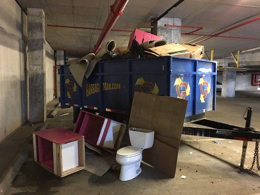 10 yard dump trailer @ W Hotel Ft Lauderdale.