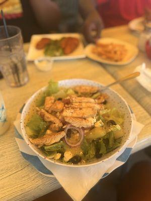 Greek salad with bronze chicken