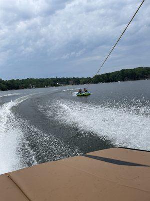 Tubing on Lake Harmony.