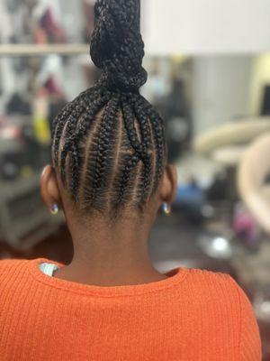 Stitch designer braids, ponytail