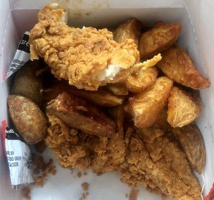 Chicken Strips and potato fries