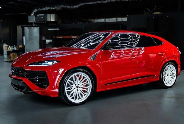 Powder Coated White Lamborghini Wheels