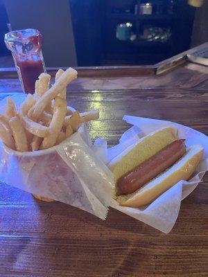 Fries and hot dogs