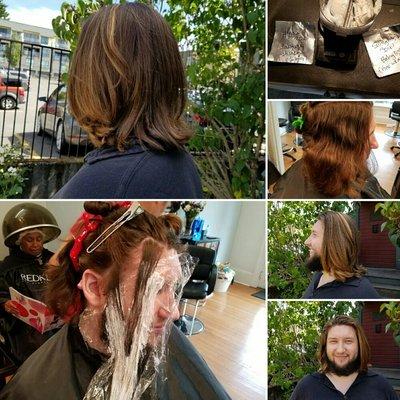 First time color client...deep conditioning treatment, babylights and balayage :)