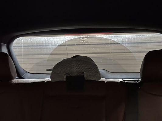 Rear Window from inside after Car Wash!